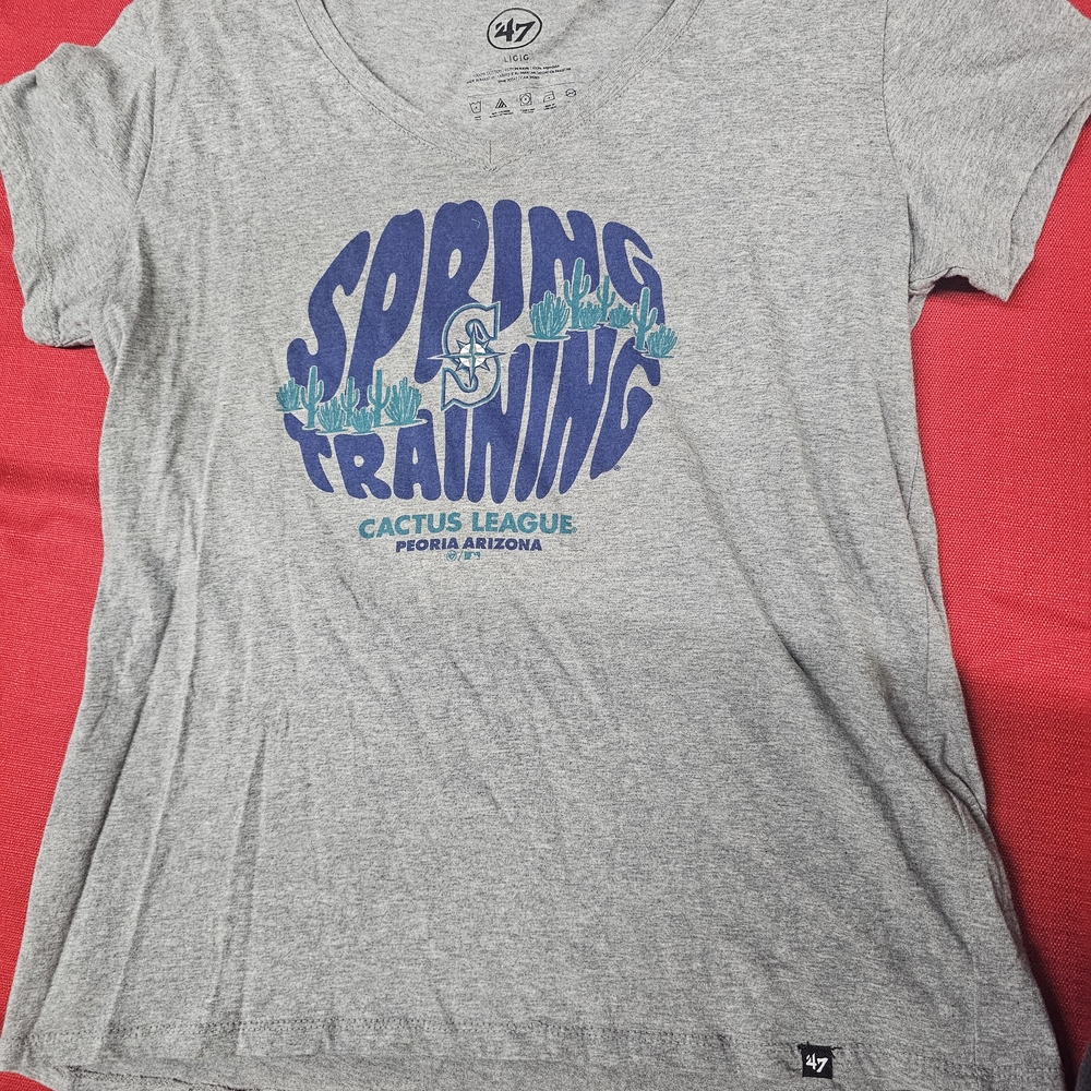 Women's‎ 47 Brand Seattle Mariners Spring Training t shirt Peoria V-neck Size L